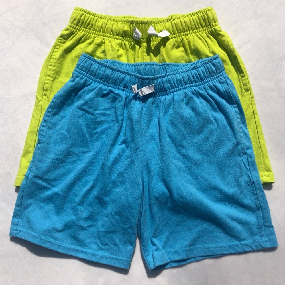 Cat & Jack Vibrant Blue and Lime Green Kids boys Medium 8 Shorts 2 pack